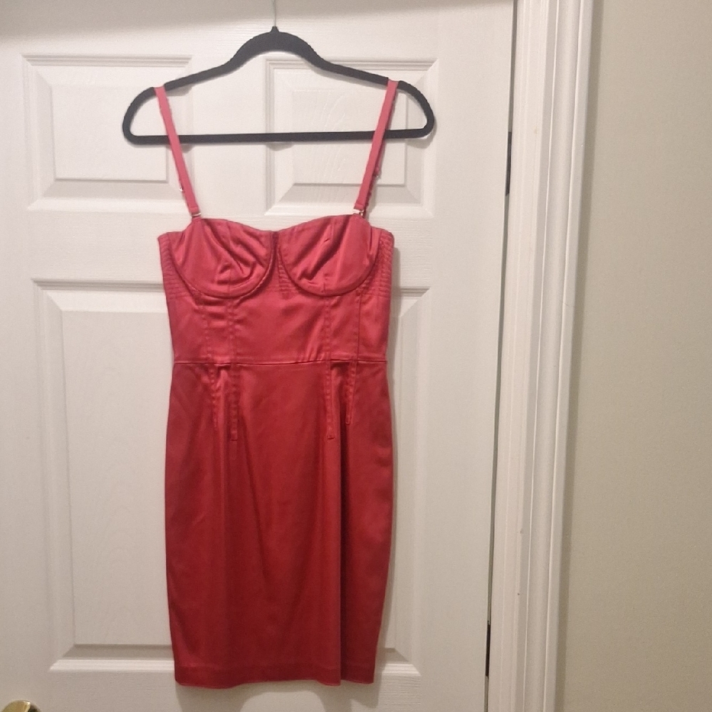 Vera Wang Pink Ruched Sheath Mini Dress